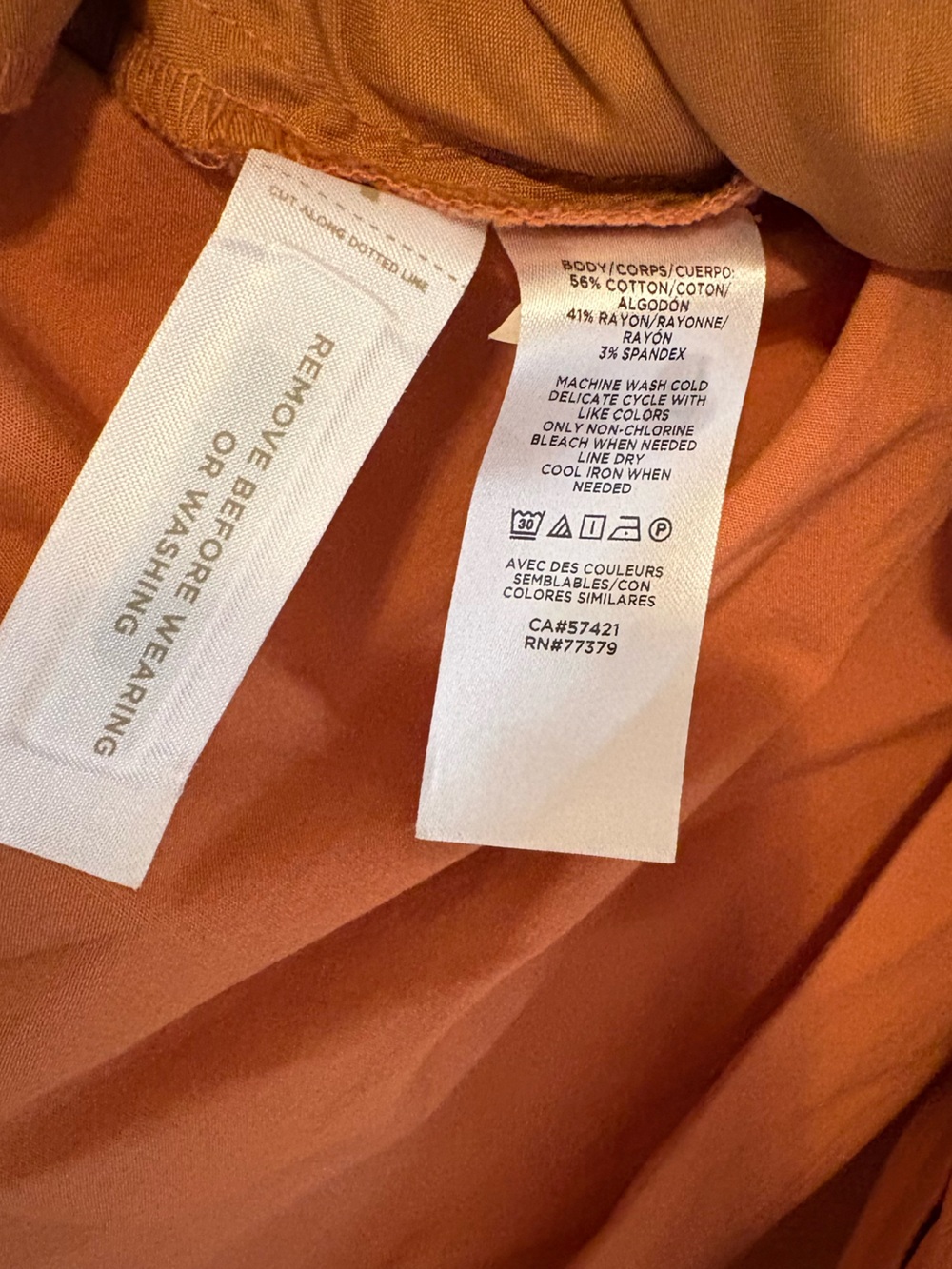 Ann Taylor Rust Midi Skirt with Waist Tie - Picture 5 of 6